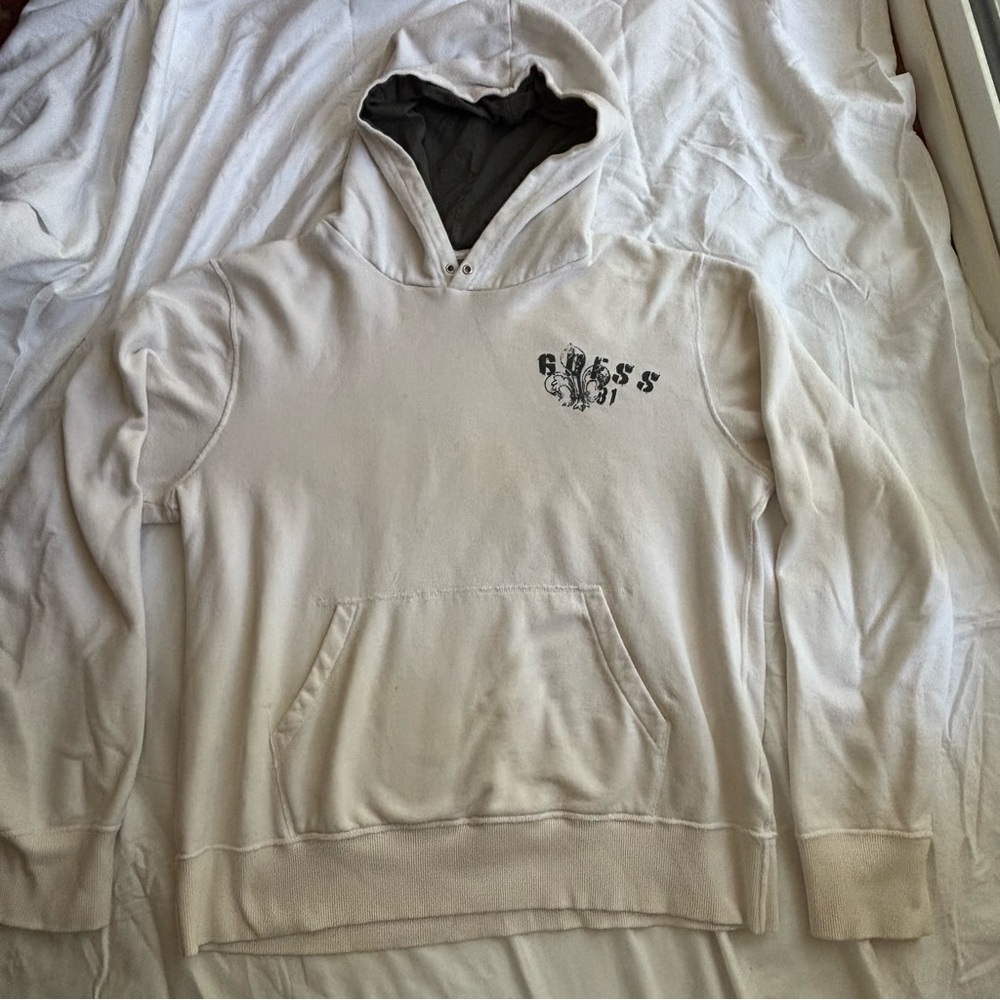 Guess White Hoodie with Logo